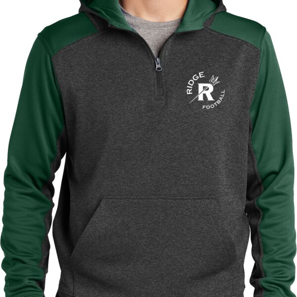 Sport-Tek® Tech Fleece Colorblock 1/4-Zip Hooded Sweatshirt Thumbnail